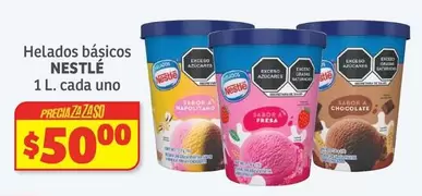 Oferta de Nestlé - Helados Básicos por $50 en Soriana Híper