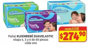 Oferta de KleenBebé - Pañal Suavelastic por $274.9 en Soriana Híper