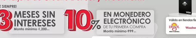 Oferta de Meses Sin Intereses en Woolworth