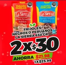 Oferta de La Sierra - Frijoles Negros O Peruanos por $25.99 en Merco