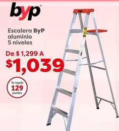 Oferta de Byp - Escalera aluminio 5 niveles por $1039 en Soriana Súper