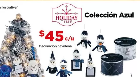 Oferta de Holiday Time - Colección Azul por $45 en Bodega Aurrera