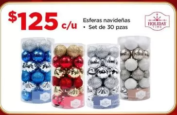 Oferta de Holiday Time - Esferas Navideñas por $125 en Bodega Aurrera