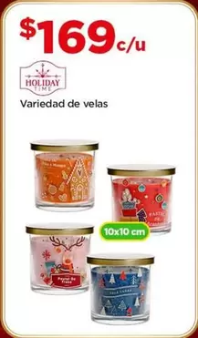 Oferta de Holiday Time - Variedad De Velas por $169 en Bodega Aurrera