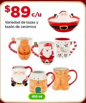 Oferta de Variedad De Tazas Y Tazón De Cerámica por $89 en Bodega Aurrera