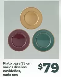 Oferta de Plato Base 33 Cm Varios Diseños Navideños, Cada Uno por $79 en Soriana Híper