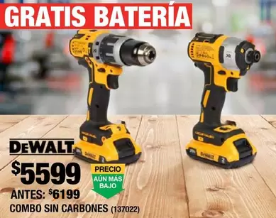 Oferta de Dewalt - Combo Sin Carbones por $5599 en The Home Depot