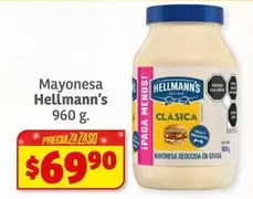 Oferta de Hellmann's - Mayonesa por $69.9 en Soriana Híper