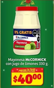 Oferta de McCormick - Mayonesa Con Jugo De Limones por $40 en Soriana Híper