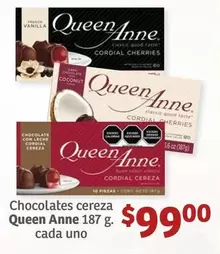 Oferta de Vanilla - Chocolates Cereza Queen Anne por $99 en Soriana Híper