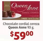 Oferta de Cherries - Chocolate Cordial Cereza Queen Anne por $59 en Soriana Híper