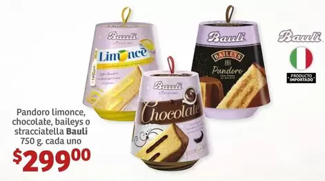 Oferta de Bauli - Pandoro Limonce, Chocolate, Bailey O Stracciatella por $299 en Soriana Híper