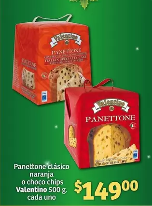 Oferta de Panettone Clásico Naranja O Choco Chips por $149 en Soriana Híper