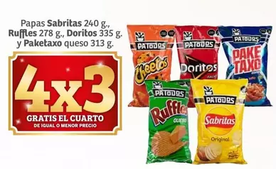 Oferta de Sabritas - Papas , Ruffles, Doritos Y Paketaxo Queso en Soriana Híper