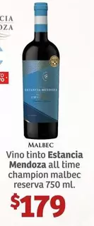 Oferta de Gran Malbec - Vino Tinto Estancia por $179 en Soriana Híper