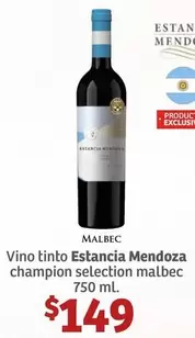 Oferta de Champion - Malbec Vino Tinto Estancia Mendoza  Selection Malbec por $149 en Soriana Híper