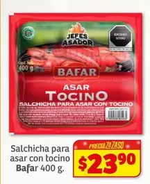 Oferta de Bafar - Salchicha Para Asar Con Tocino por $23.9 en Soriana Híper