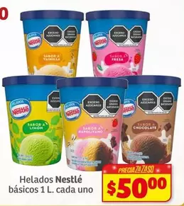 Oferta de Nestlé - Helados Basicos por $50 en Soriana Híper