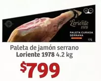 Oferta de Serrano - Paleta De Jamon por $799 en Soriana Híper