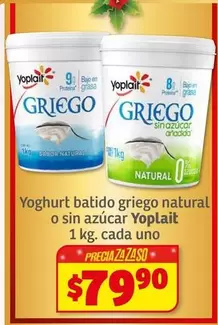 Oferta de Yoplait - Yoghurt Batido Griego Natural O Sin Azucar por $79.9 en Soriana Híper