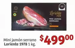 Oferta de Serrano - Mini Jamón por $499 en Soriana Híper