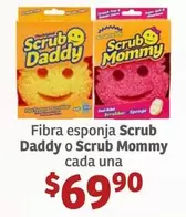 Oferta de Una - Fibra Esponja Scrub Daddy O Scrub Mommy Cada Una por $69.9 en Soriana Híper