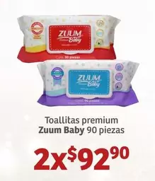 Oferta de Zuum - Toallitas Premium  Baby 90 Piezas en Soriana Híper