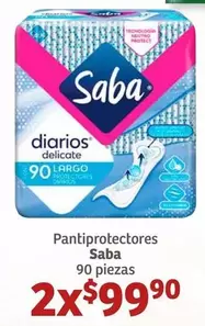 Oferta de Saba - Pantiprotectores por $99.9 en Soriana Híper