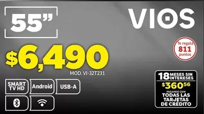 Oferta de Vios - Smart Tv Hd por $6490 en Soriana Híper