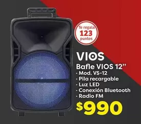 Oferta de 123 - Bafle Vios 12" por $990 en Soriana Híper