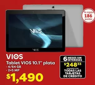 Oferta de Vios - Tablet  10.11" Plata por $1490 en Soriana Híper