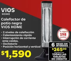 Oferta de Vios - Calefactor De Patio Negro por $1590 en Soriana Híper