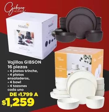 Oferta de Gibson - Vajillas por $1259 en Soriana Híper