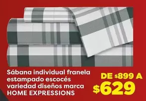 Oferta de Escocés - Sábana Individual Franela Estampado Escoces por $629 en Soriana Híper