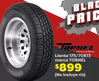 Oferta de Tornel - 175/70r13 Marca por $899 en Soriana Híper