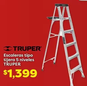 Oferta de Truper - Escaleras Tipo Tijera 5 Niveles por $1399 en Soriana Híper