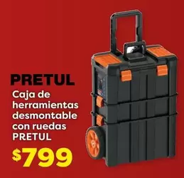 Oferta de Pretul - Caja De Herramientas Desmontable Con Ruedas por $799 en Soriana Híper