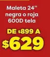 Oferta de Maleta 24" Negra O Roja por $629 en Soriana Híper