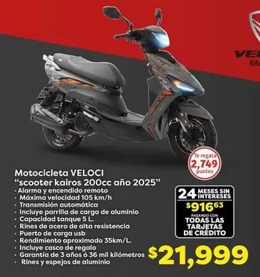 Oferta de Motocicleta por $21999 en Soriana Híper