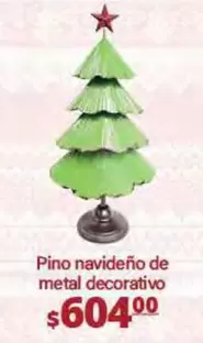 Oferta de Pino Navideño De Metal Decorativo por $604 en La Comer