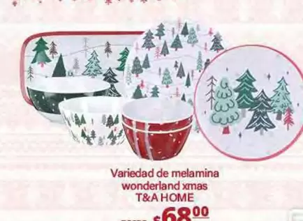 Oferta de Variedad De Melamina Wonderland Xmas por $68 en La Comer