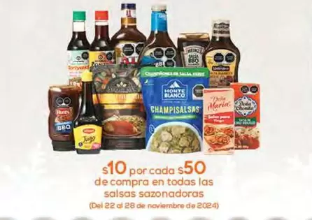 Oferta de $10 Por Cada $50 De Compra En Todas Las Salsas Sazonadoras en Fresko