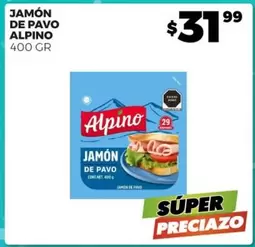 Oferta de Alpino - Jamón De Pavo por $33.99 en Merco