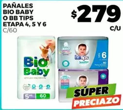 Oferta de Pañales O Bb Tips por $279 en Merco