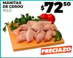 Oferta de Manitas De Cerdo por $72.5 en Merco