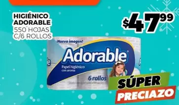 Oferta de Adorable - Higiénico por $47.99 en Merco