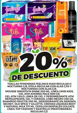 Oferta de Toallas Femeninas en Merco