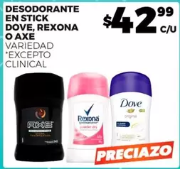 Oferta de Desodorante En  Dove, Rexona O Axe por $42.99 en Merco