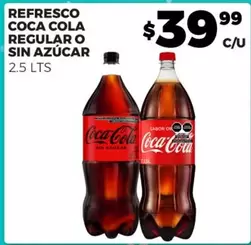 Oferta de Coca Cola - Refresco Regular O Sin Azúcar por $39.99 en Merco