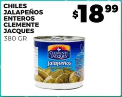 Oferta de Clemente Jacques - Chiles Jalapeños Enteros por $18.99 en Merco